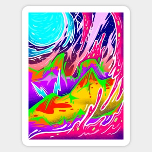 Psychedelic Space Landscape Sticker